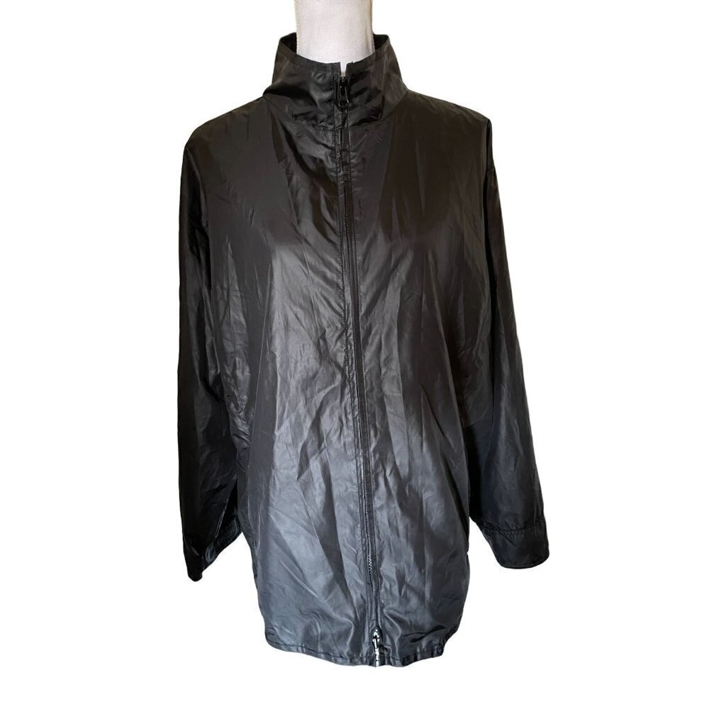 Lauren Ralph Lauren Women's Windbreaker Jacket Plus Size 2X Black Mesh Lining